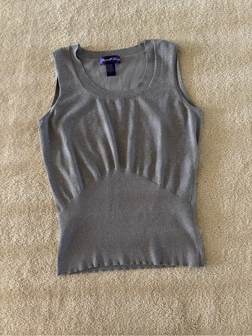 Russell Kemp Metallic Silver Knit Tank